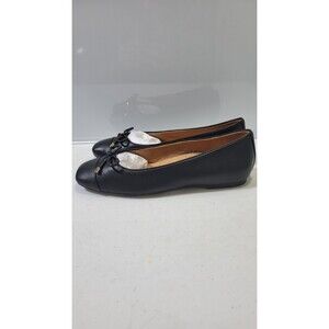 Women's 10 VIONIC KLARA Skimmers Ballet Flat BLACK LEATHER Casual Shoes EUC